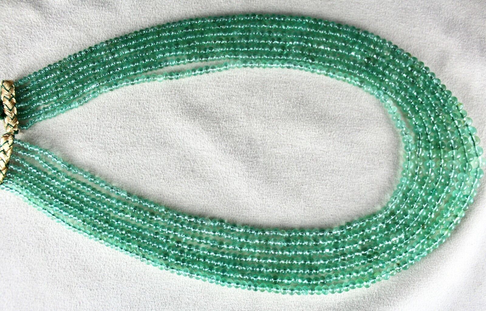 ANTIQUE NATURAL COLOMBIAN EMERALD BEADS ROUND 7 LINE 497 CARAT GEMSTONE NECKLACE