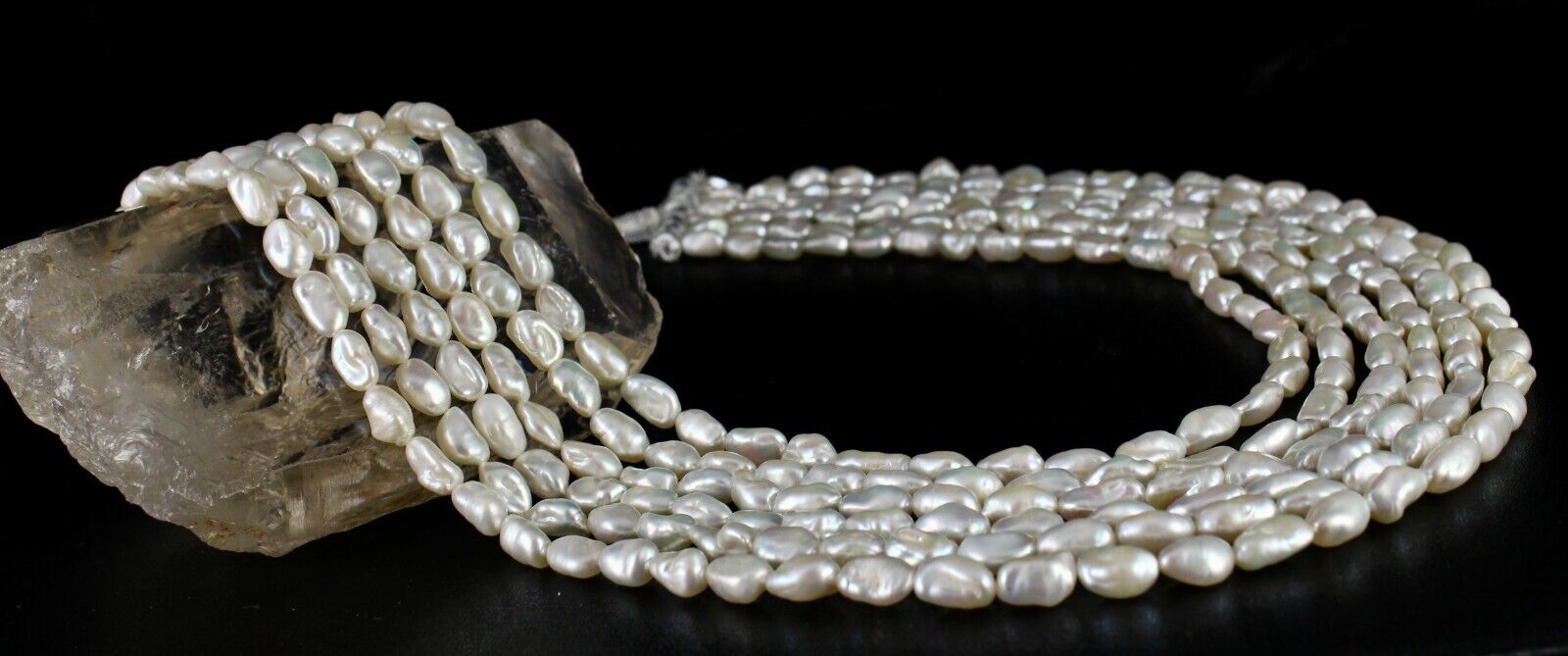 A+ GENUINE KESHI SOUTH SEA PEARL BEADS LONG 6 L 719 CT GEMSTONE FINEST NECKLACE