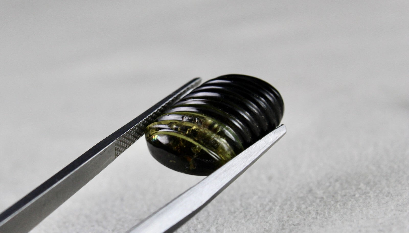 Natural Greenish Black Tourmaline 24.72 Ct Carved Leaves Gemstone Earring Set