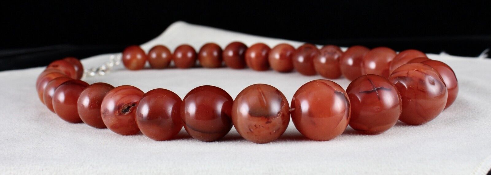 NATURAL RED CARNELIAN BEADS ROUND 1 LINE 1282 CARATS GEMSTONE FASHION NECKLACE