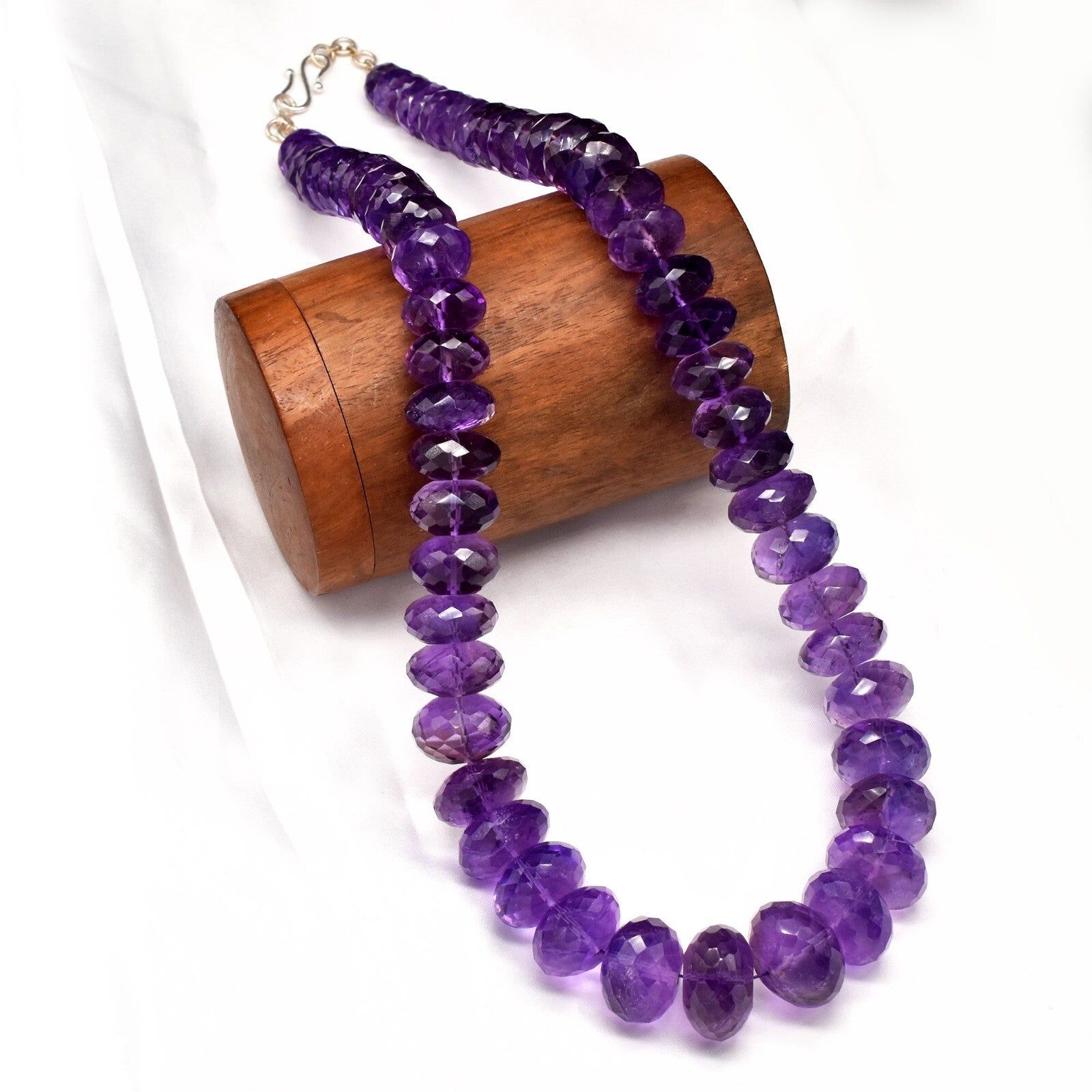 Certified Natural Amethyst Faceted Beads 1939 Ct Purple 25mm Necklace