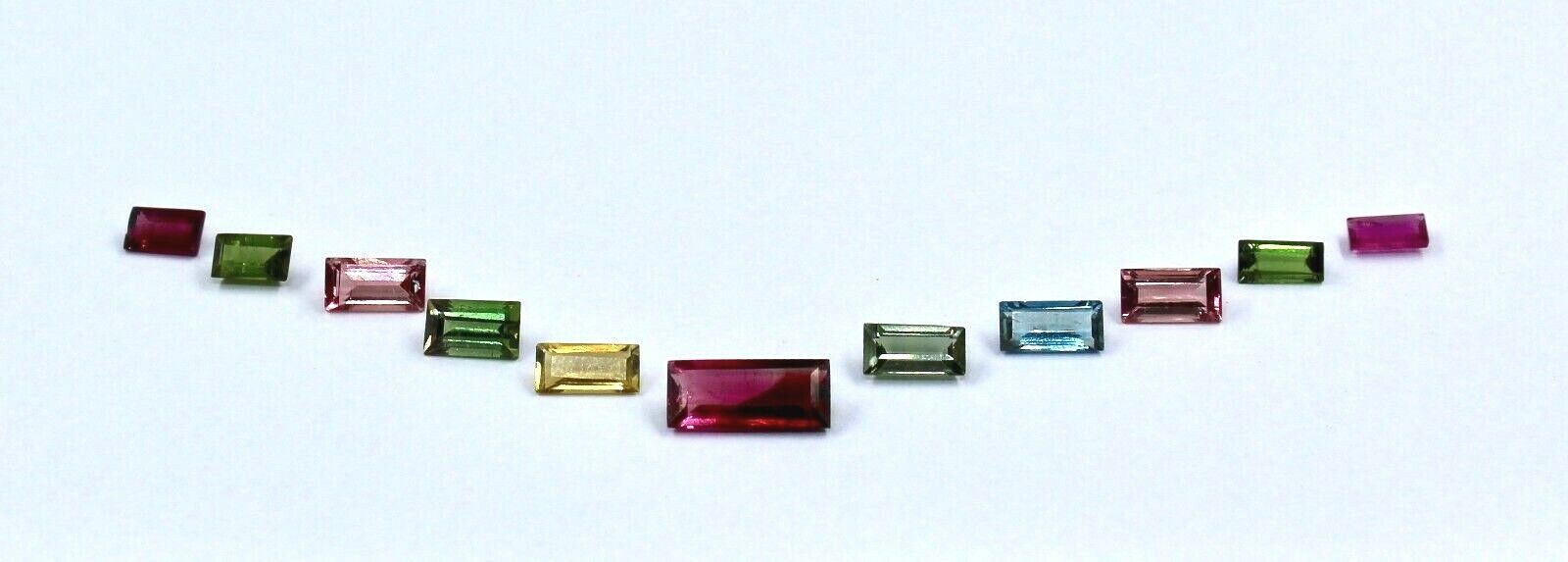 FINE NATURAL MULTI TOURMALINE BAGUETTE CUT 11 PCS 9.78 CARATS GEMSTONE DESIGNING