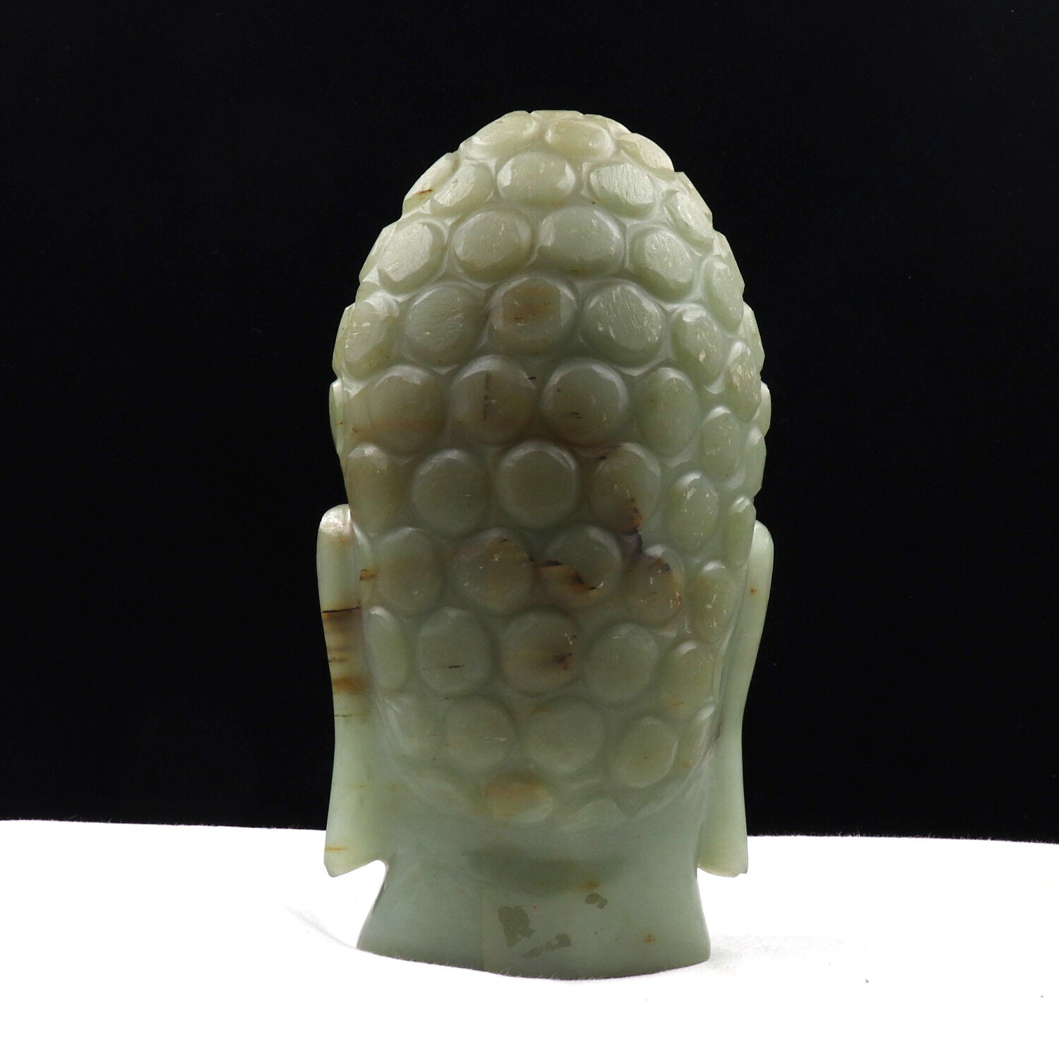 Natural White Jade Buddha Head 7 In 8585 Ct Gemstone Statue For Home Decor