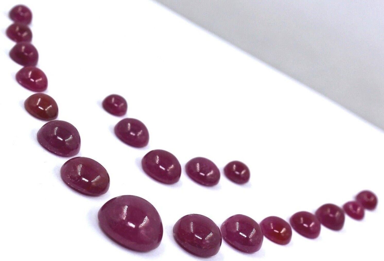 NATURAL NO HEAT RUBY ROUND CABOCHON 20 PCS 113.30 CTS  GEMSTONE FOR SET EARRING