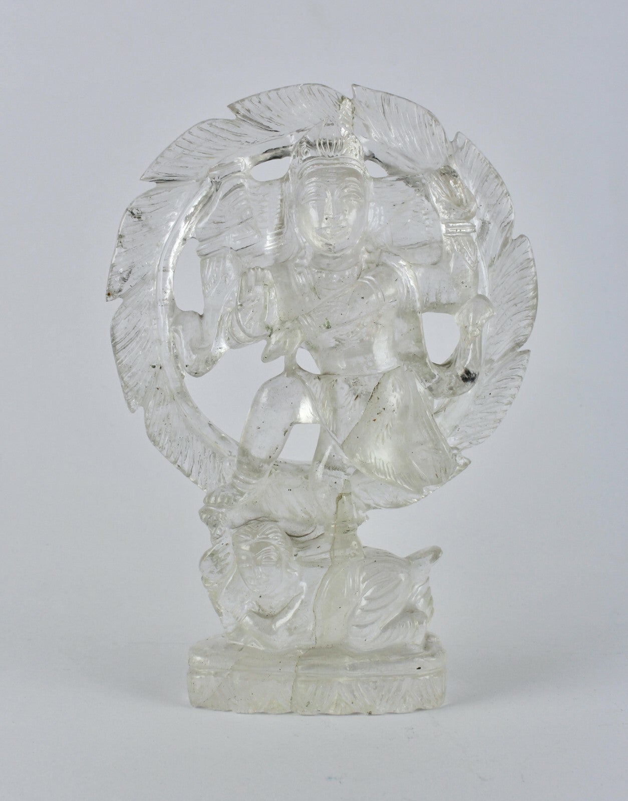 Certified Natural Rock Crystal Quartz 2670 Ct Lord Shiva Natraj Gemstone Statue