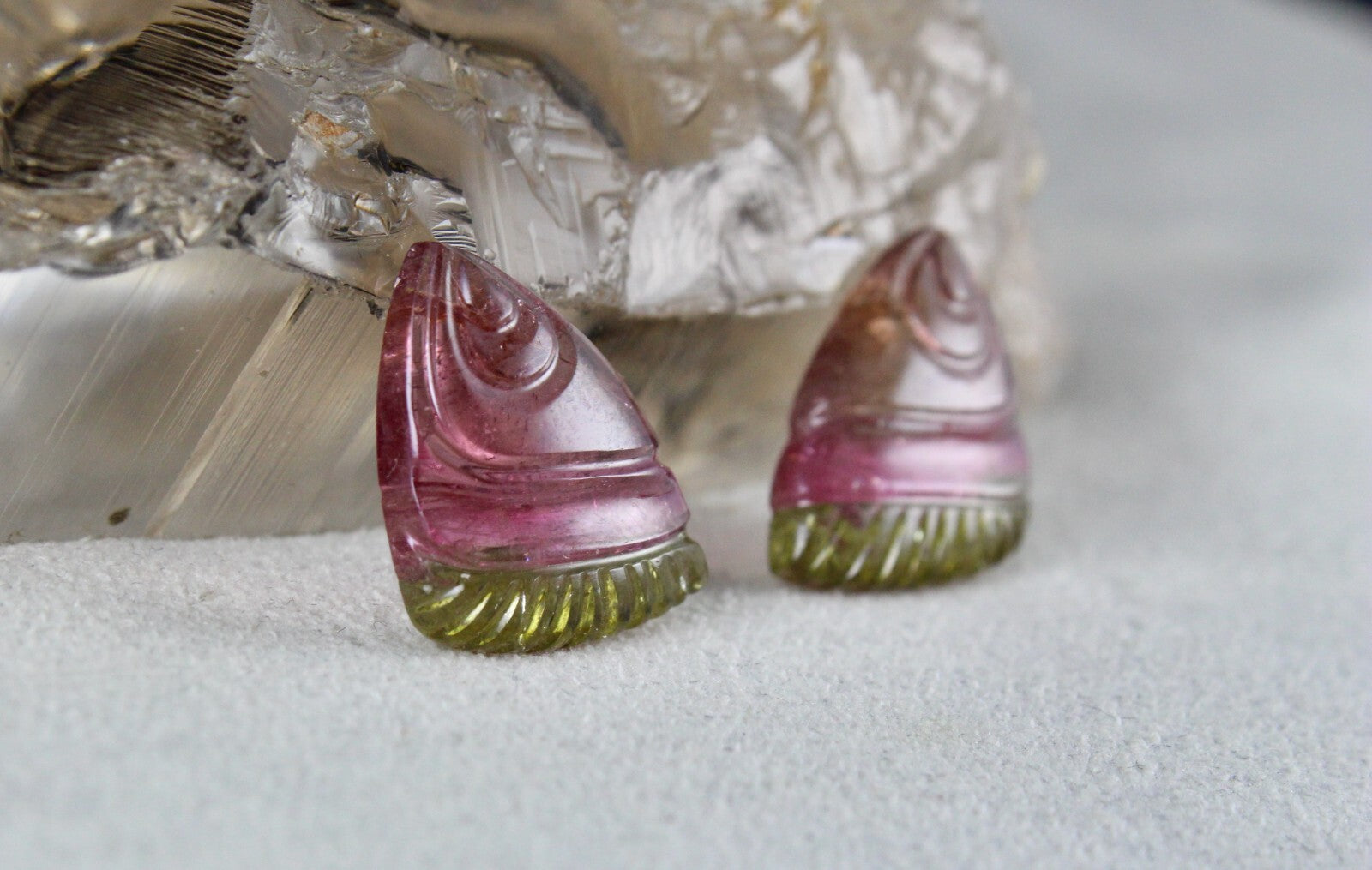 Certified Natural Multi Colour Tourmaline 34.07 Ct Gemstone Pendant Earring