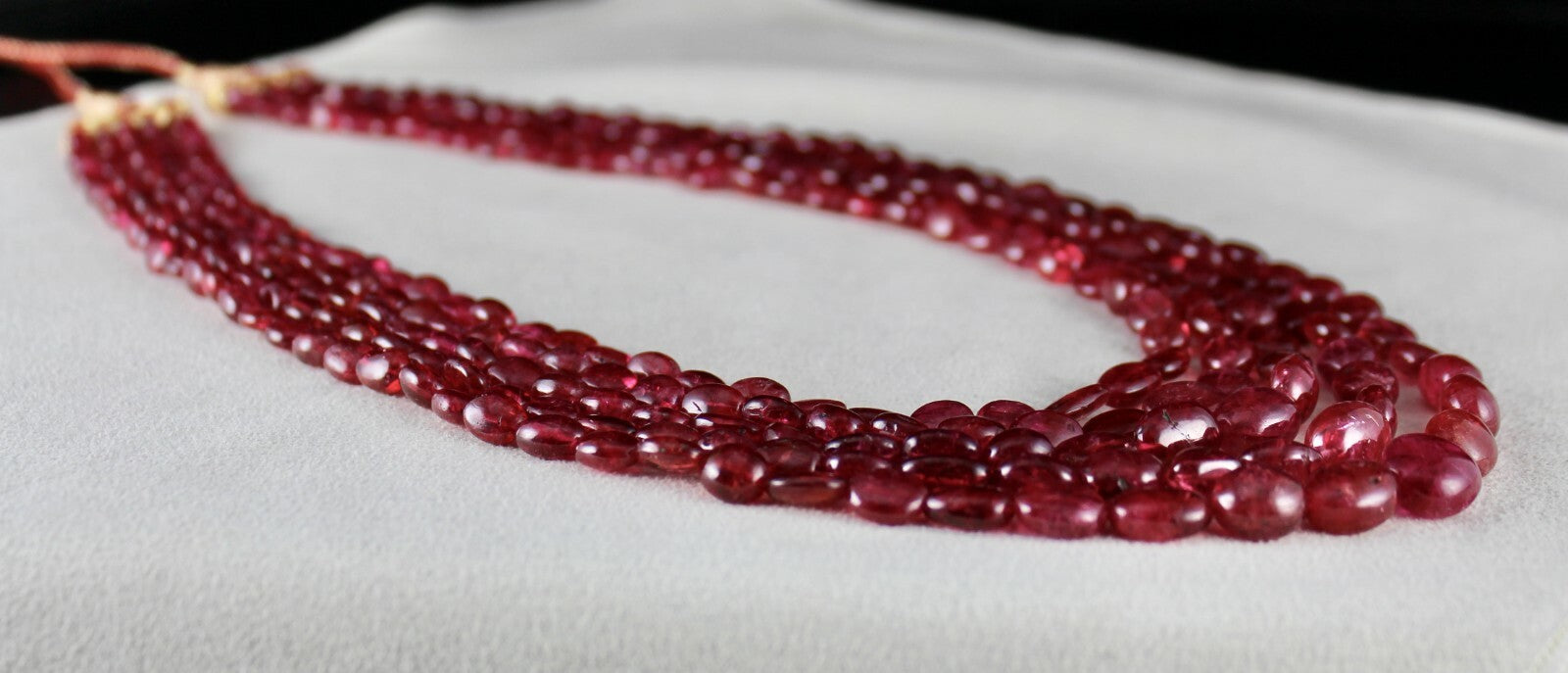 Certified Natural Spinel Cabochon 617 Ct Red Gemstone Beaded Necklace 5 L