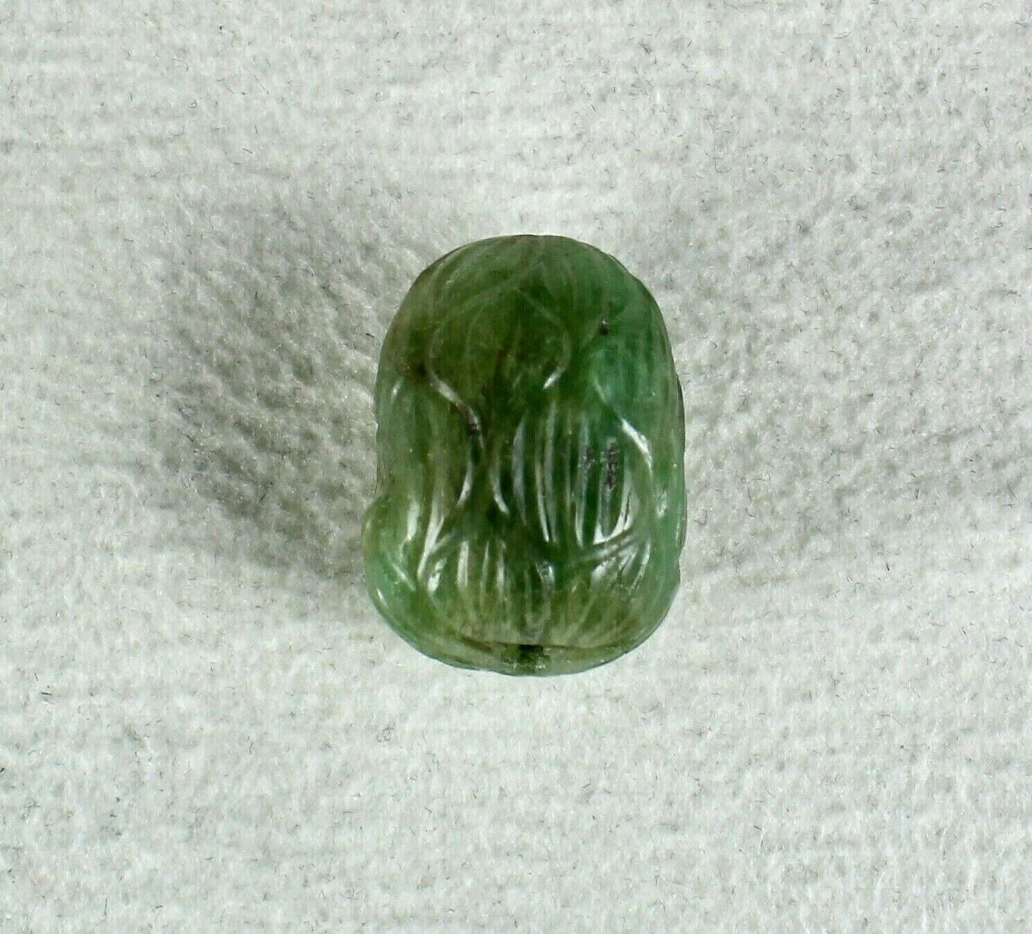 Natural Untreated Emerald Carved Bead 28.63 Carat Gemstone Design Pendant