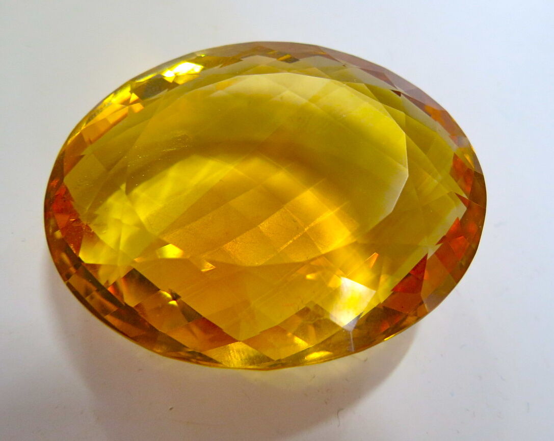 Fine Natural Yellow Citrine Oval Cut 46X37mm 242 Ct Big Gemstone Pendant Design