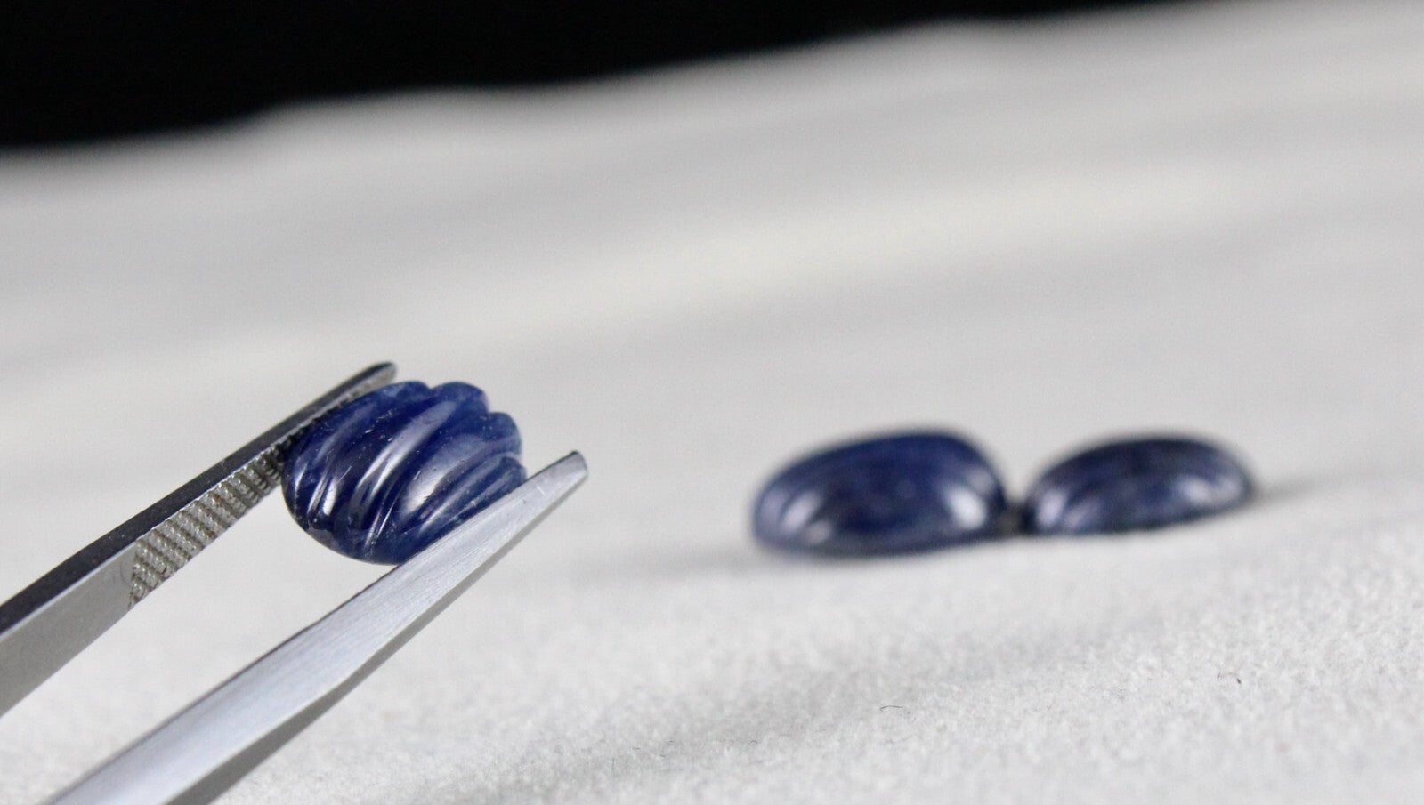 Certified Natural Blue Sapphire Carved Oval 3 Pc 15.21 Ct Loose Gem For Ring