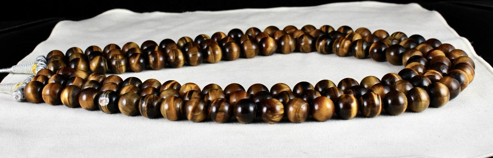 Natural Tiger Eye Round Beads 3 L 2016 Ct Gemstone Necklace Antique Fashion