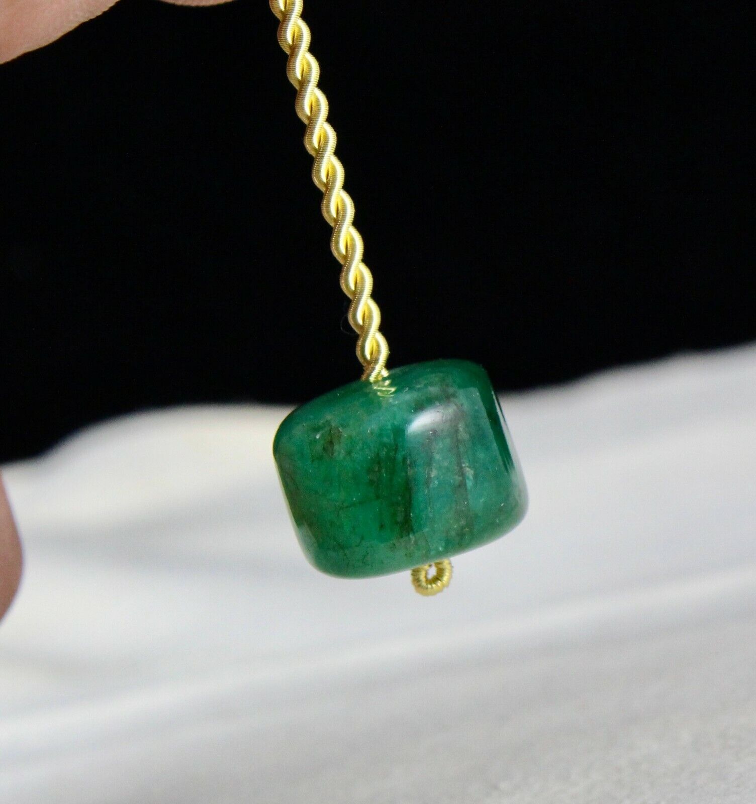 12MM NATURAL EMERALD BEAD ROUND GEMSTONE 26.68 CARATS DRILLED HANGING DESIGNING