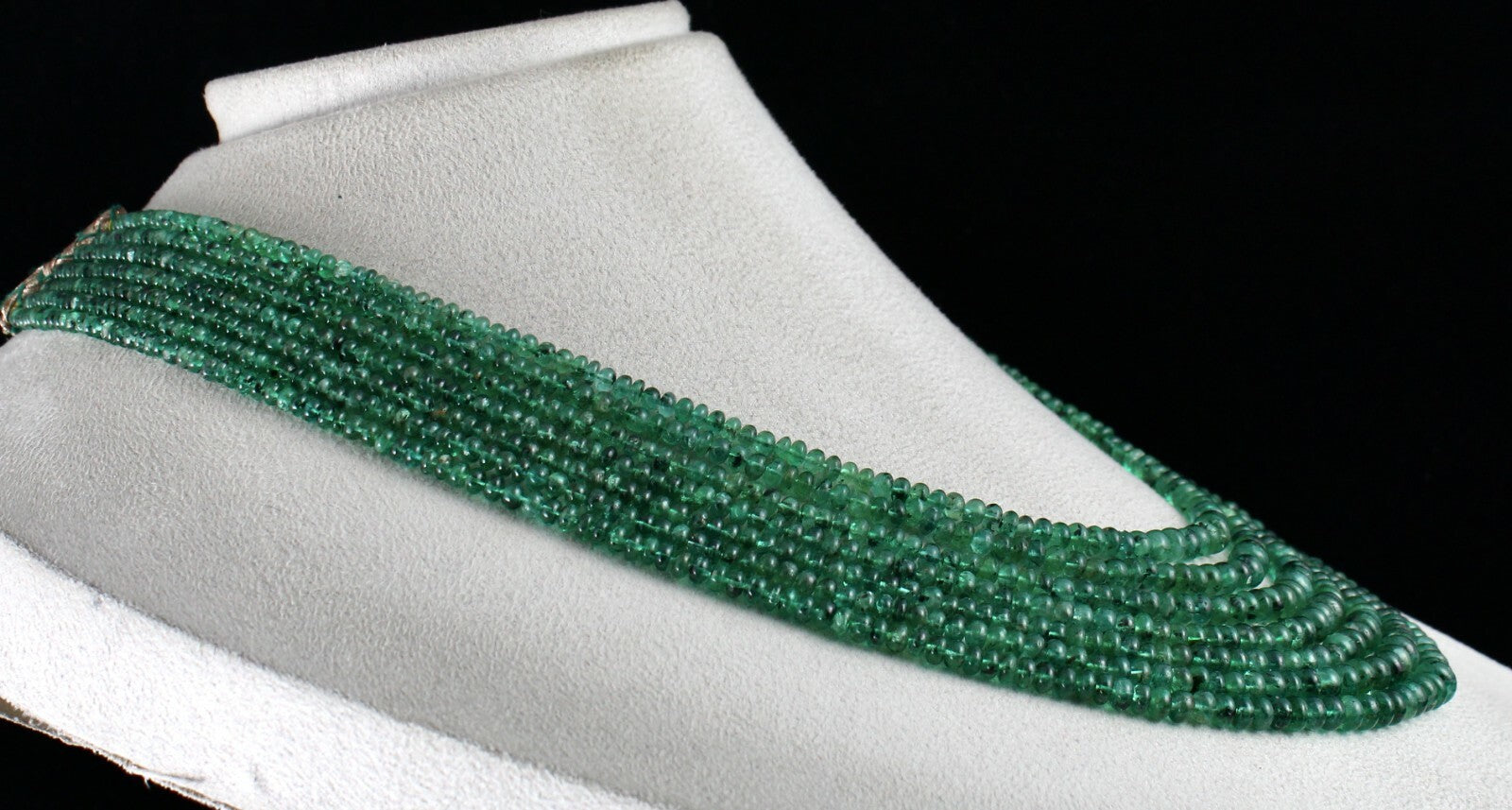 Certified Natural Emerald Beads 495 Ct Round Gemstone Party Necklace