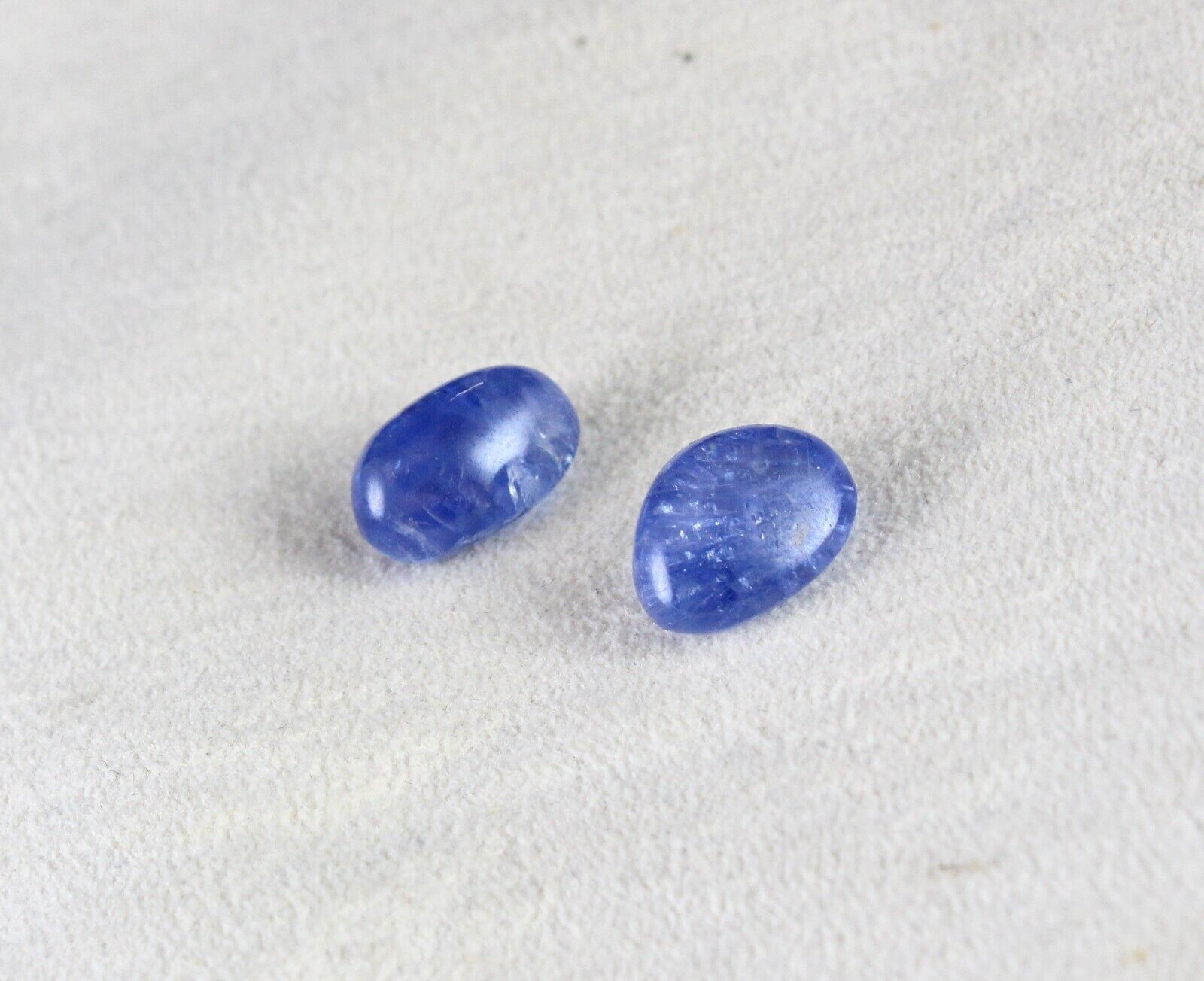 NATURAL BURMESE BLUE SAPPHIRE 13.85 CT LONG OVAL CABOCHON GEMSTONE PAIR EARRING