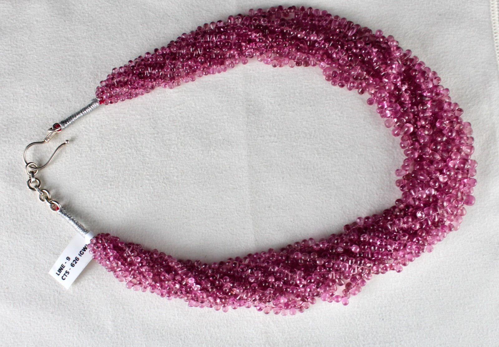 Certified Natural Tourmaline Rubellite Teardrop 626 Ct Gemstone Necklace