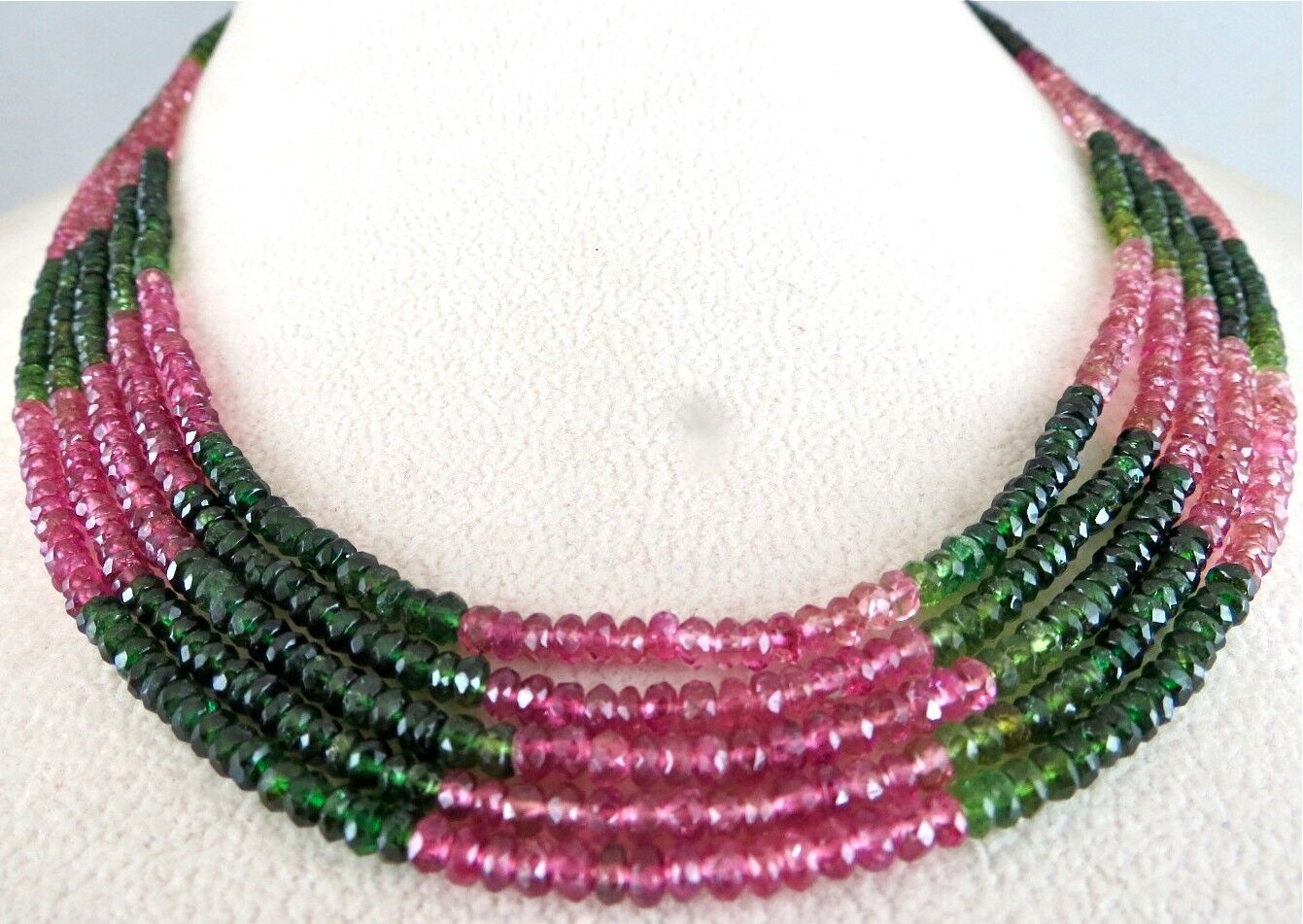 Natural Multi Tourmaline Beads Faceted Round 5 L 186 Ct Gemstone Finest Necklace