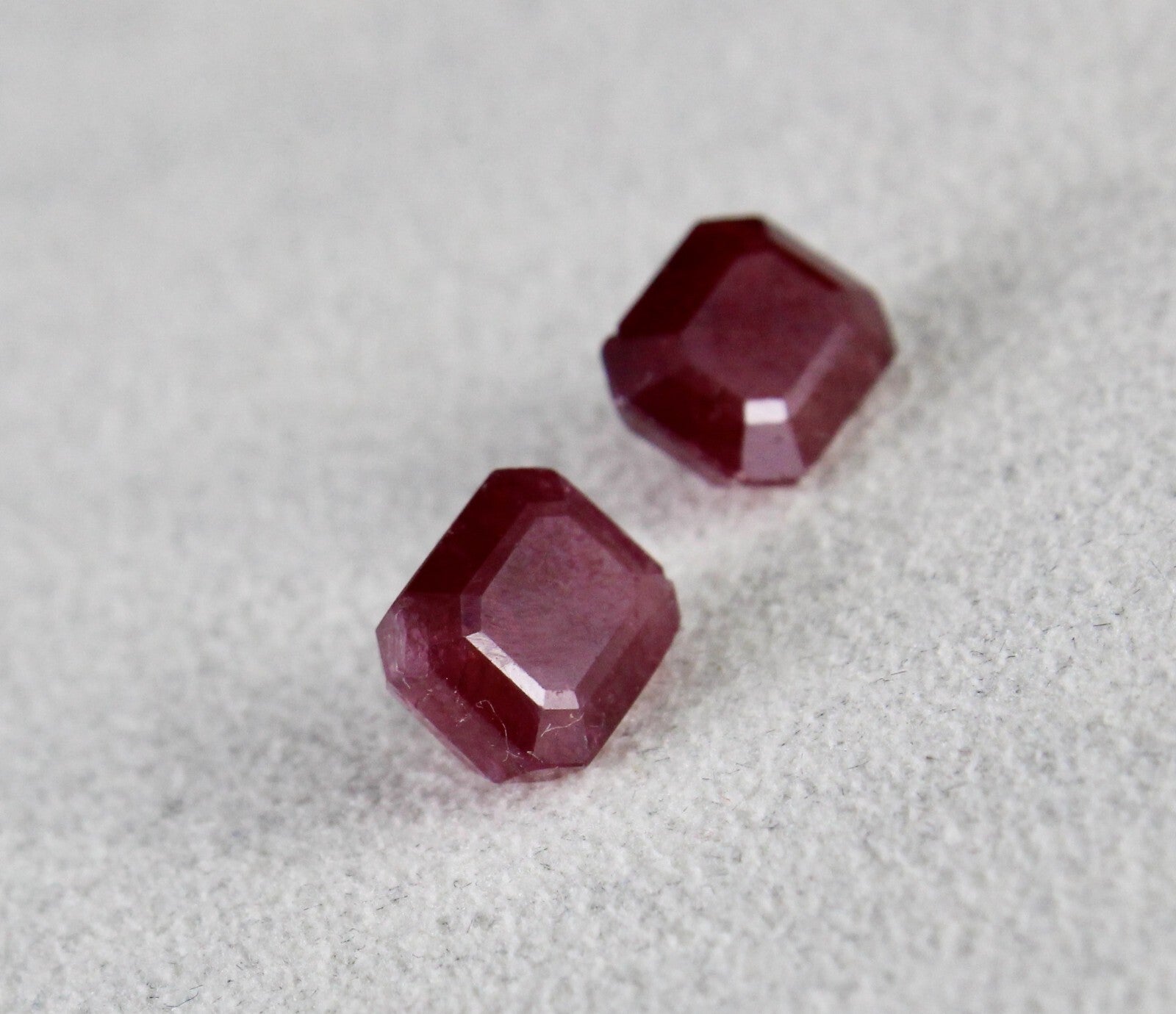 Natural Untreated Ruby Octagon Cut 8.78ct Gemstone Pair For Earring Design