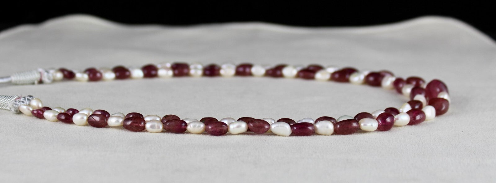 Certified Natural Pink Tourmaline Rubellite 218ct Pearl Beads Gemstone Necklace