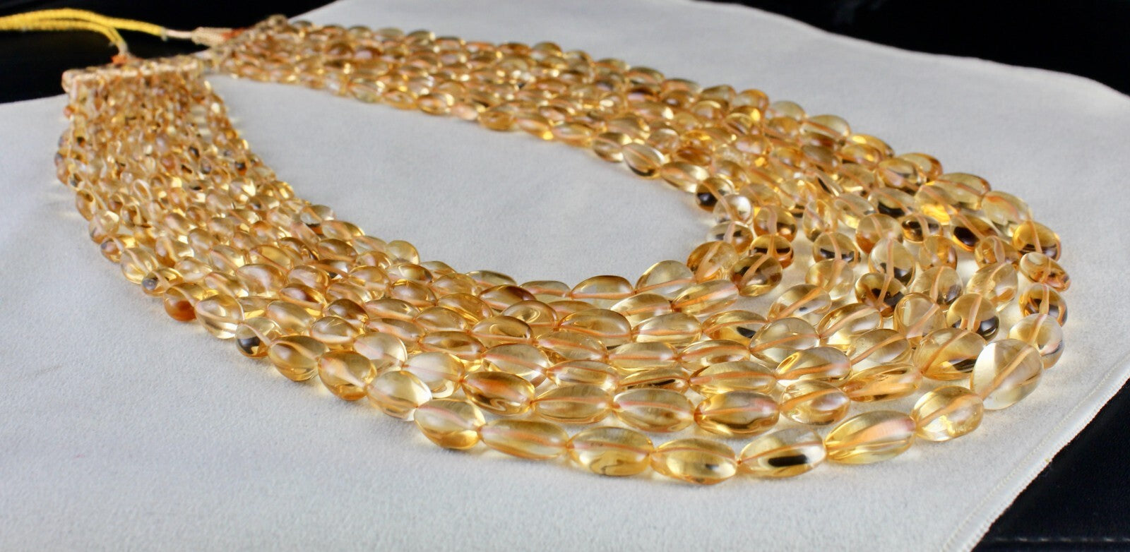 Certified Natural Yellow Citrine 1267 Ct Teardrop Beads Fashion Necklace