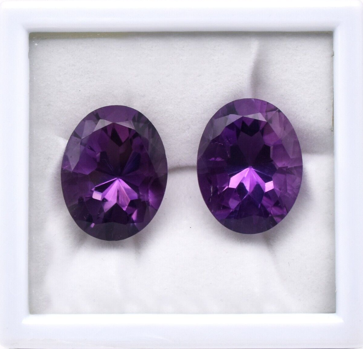 Big Natural Amethyst Oval Cut Gemstone Pair 23x18 mm 54.91 Ct Designing Earring