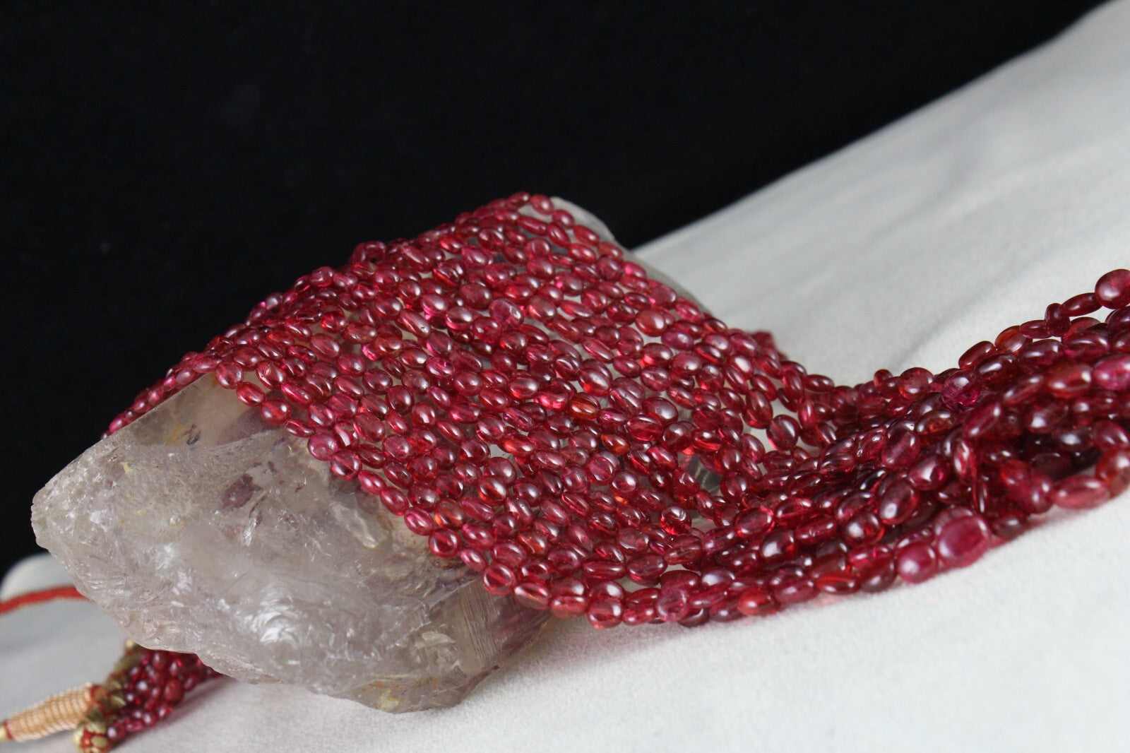 Certified Natural Red Spinel 11 L 619 Ct Necklace, Important Gemstone Beads