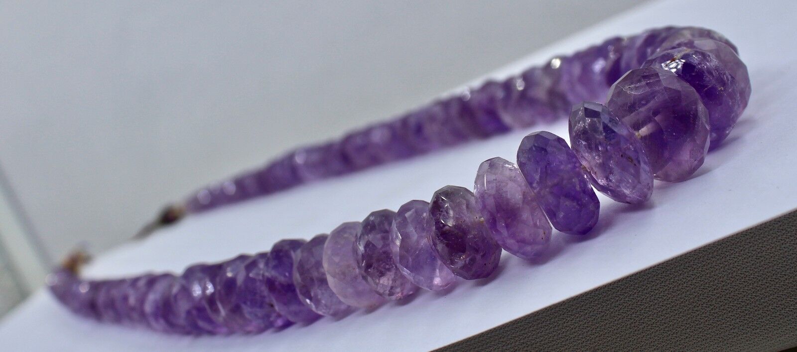 NATURAL AMETHYST BEADS FACETED ROUND 1 LINE 600 CARATS GEMSTONE FASHION NECKLACE