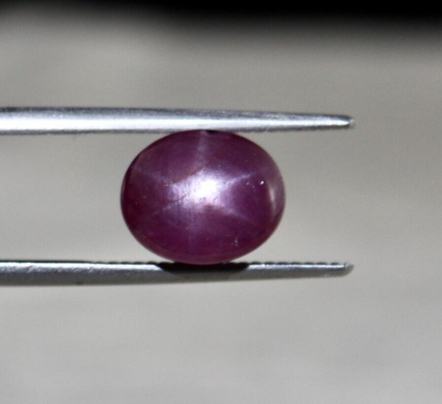Certified Natural Star Ruby Oval Cabochon 6.17ct Gem For Ring/pendant