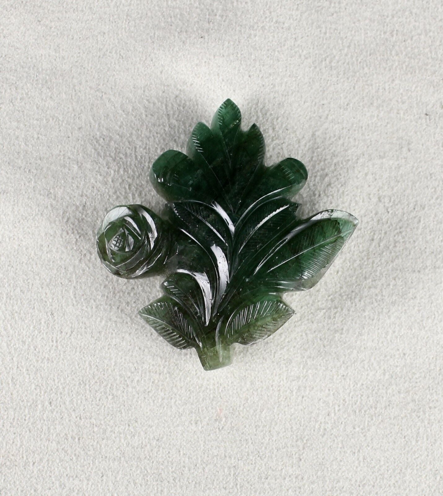 Natural Zambia Emerald Carved Leaf 103.40 Ct Big Gemstone For Hanging Pendant