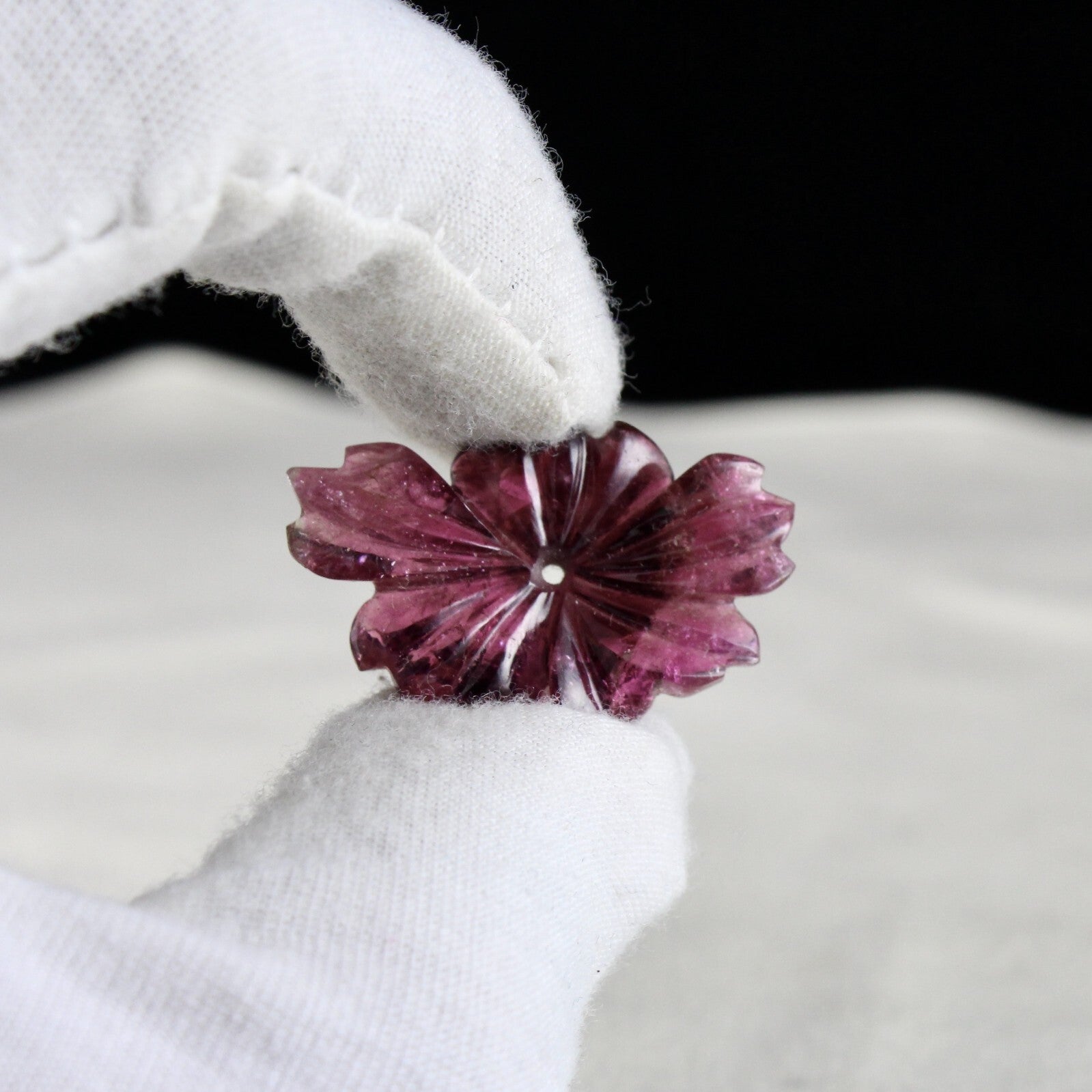 Natural Tourmaline 22.69 Ct Carved Flower Gemstone For Ring Pendant Design
