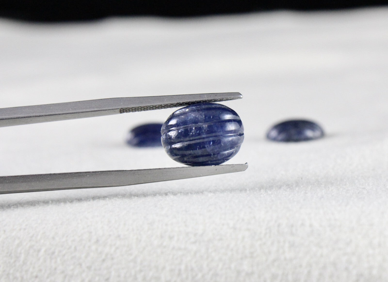 Certified Natural Blue Sapphire Carved Oval 3 Pc 15.21 Ct Loose Gem For Ring