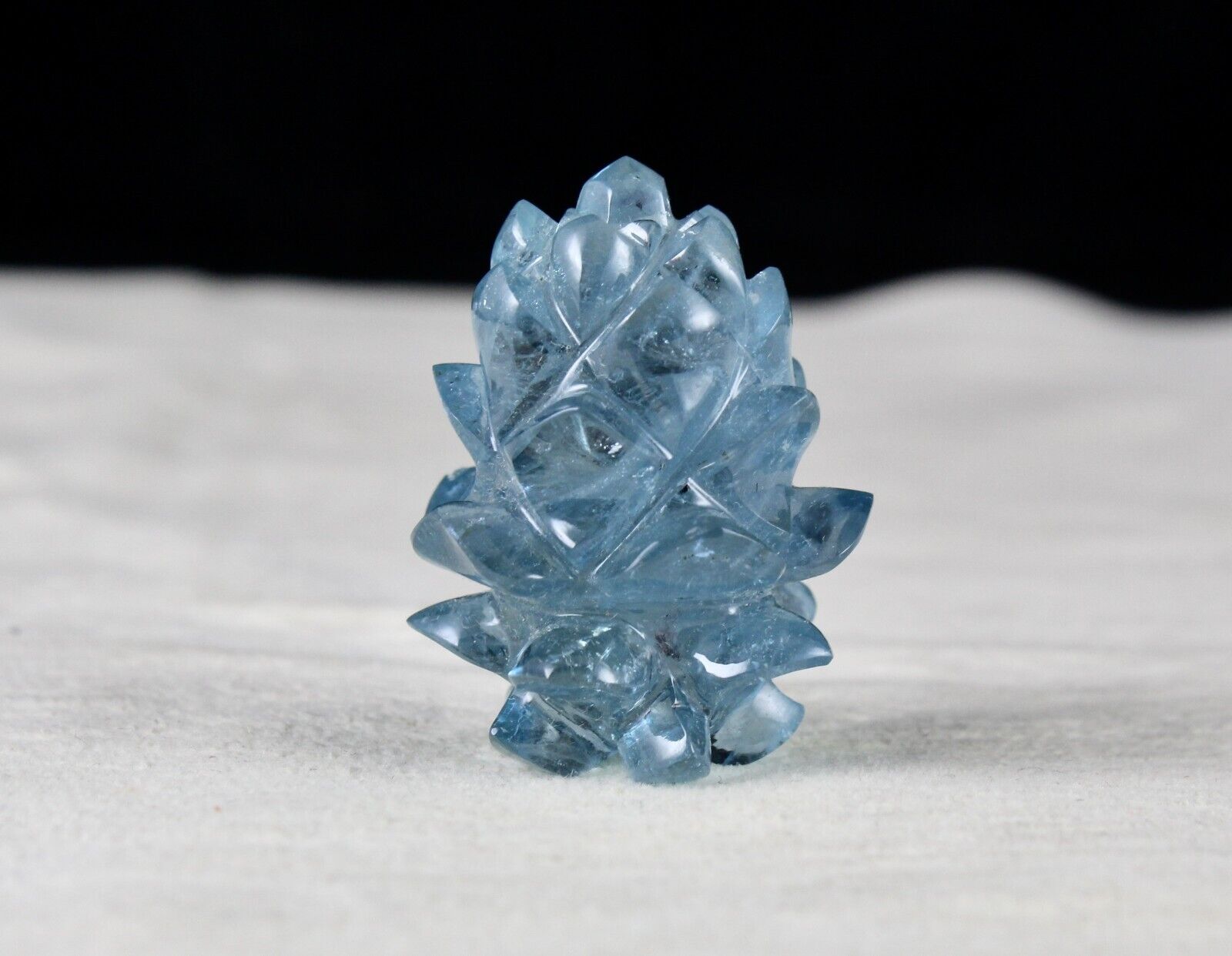 NATURAL BLUE AQUAMARINE CARVED FLOWER 92.41 CTS GEMSTONE FOR PENDANT DESIGNING