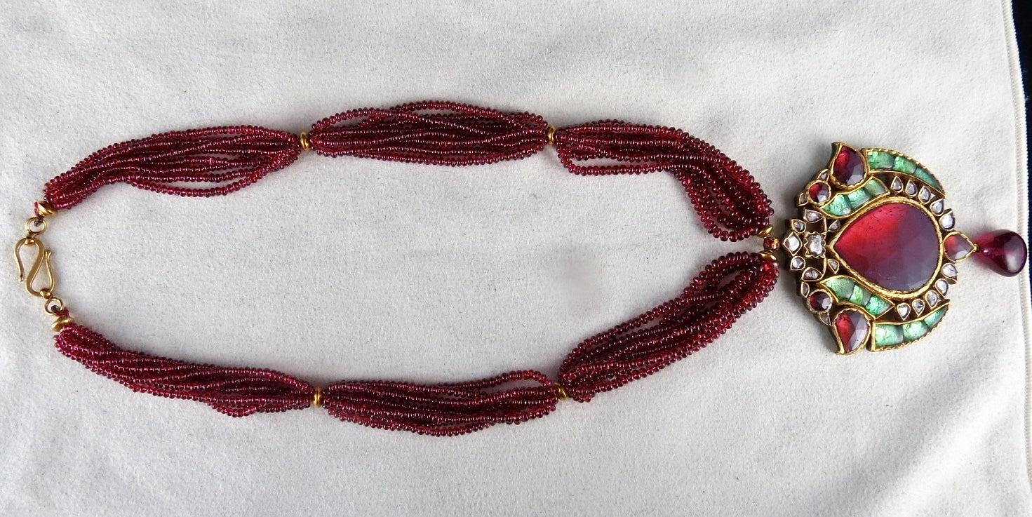 Certified Natural Diamond 545ct Colour Stone 22k Gold Kundan Meena Necklace