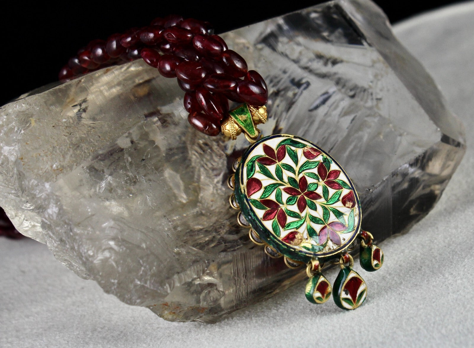 Certified Antique Jadau Natural Diamond 302ct 18k Gold Oval Pendant Earring Set