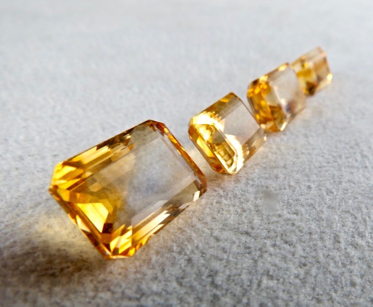 NATURAL CITRINE CUT OCTAGON 33 CARATS GEMSTONE FOR EARRING RING PENDANT SET