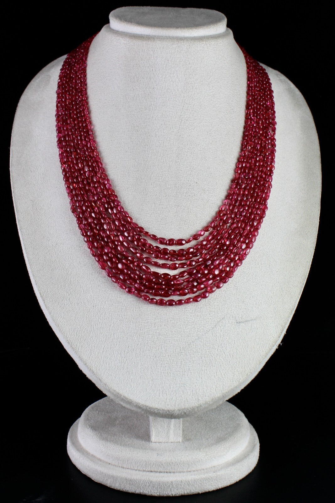 Certified Natural Red Spinel Necklace Cabochon 423 Ct Gemstone Beads 9 Line