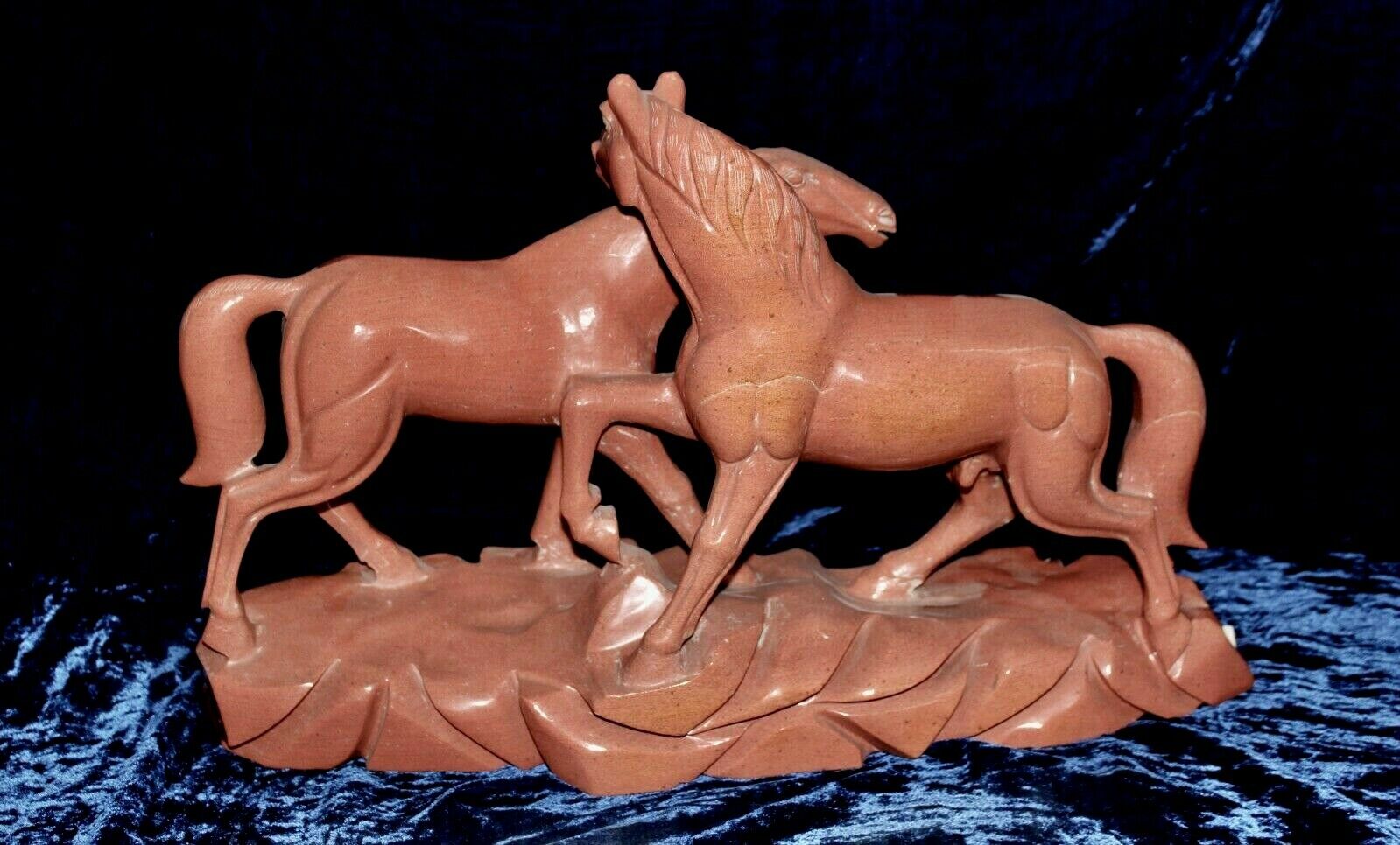 BIG RARE NATURAL ORANGE JADE 28 KILO CARVED GEMSTONE HORSE STATUE FOR HOME DECOR