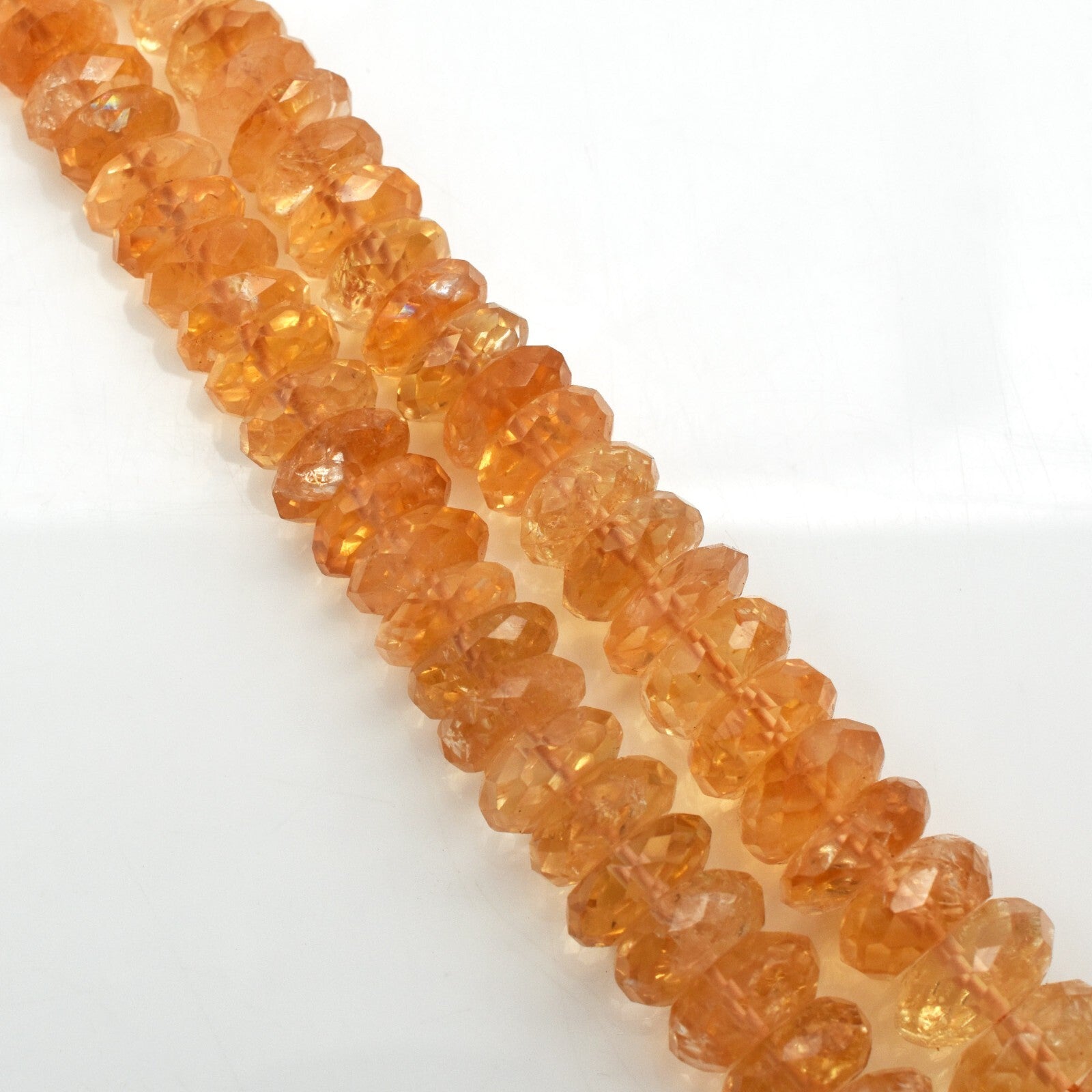 Natural Citrine Yellow Faceted Beads Round Necklace 541 Ct Gemstone Party