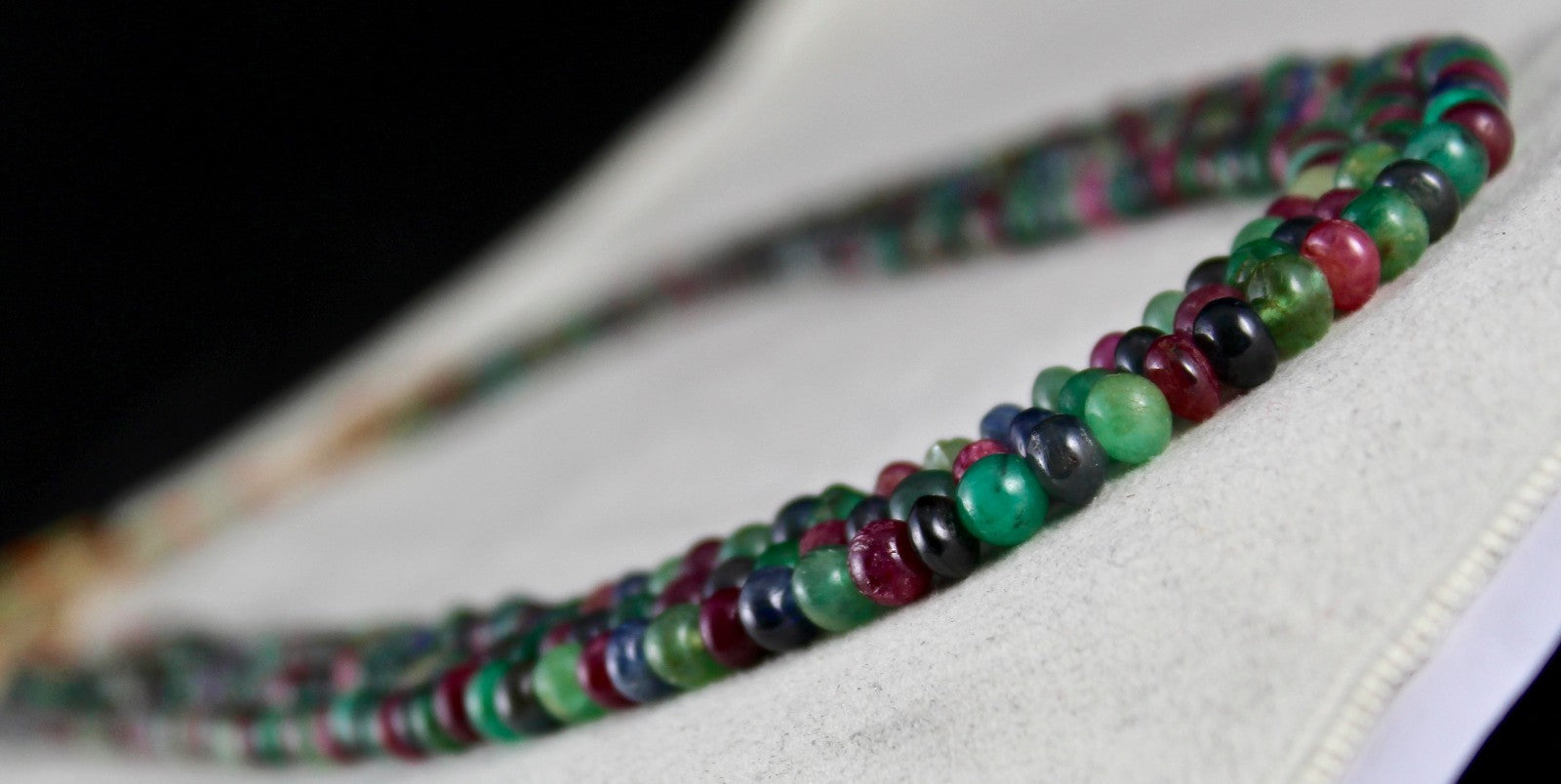 Certified Natural Emerald Ruby Sapphire 303ct Gemstone Necklace For Women