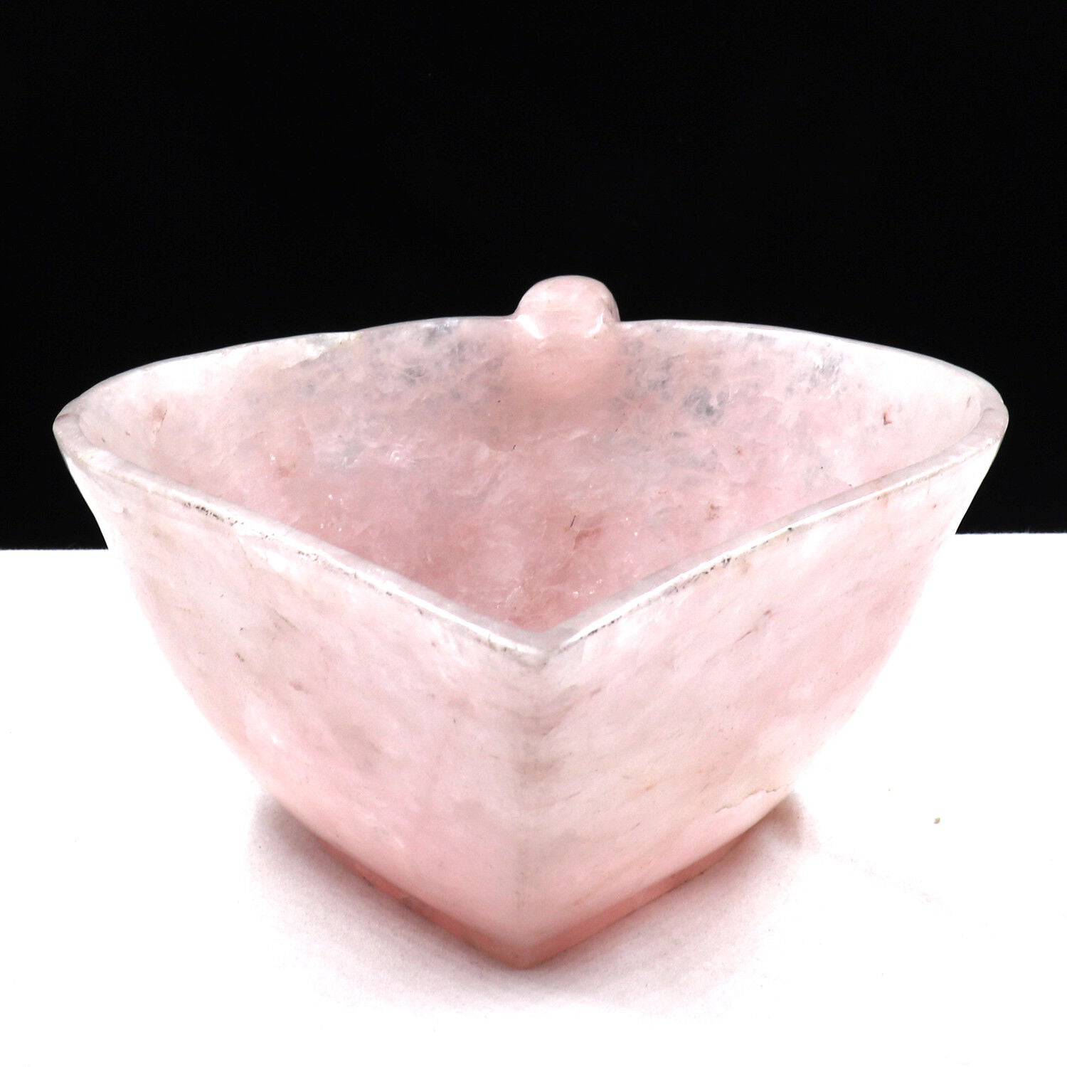 Unique Natural Rose Quartz Carved Bowl 8 " 4365 Ct Big Gemstone For Home Decor