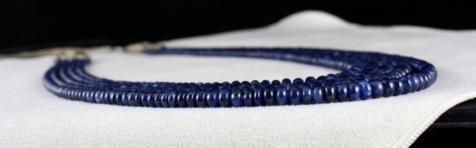 OLD MINES NATURAL BLUE SAPPHIRE BEADS ROUND 5 LINE 581 CARATS GEMSTONE NECKLACE