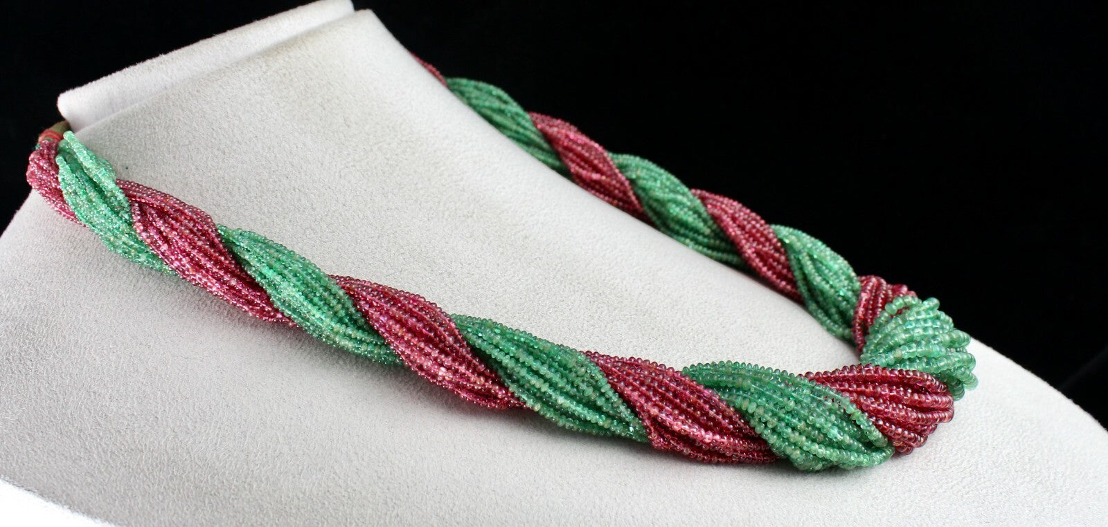 Certified Natural Emerald Spinel 859 Ct Beads Gemstone Cocktail Necklace