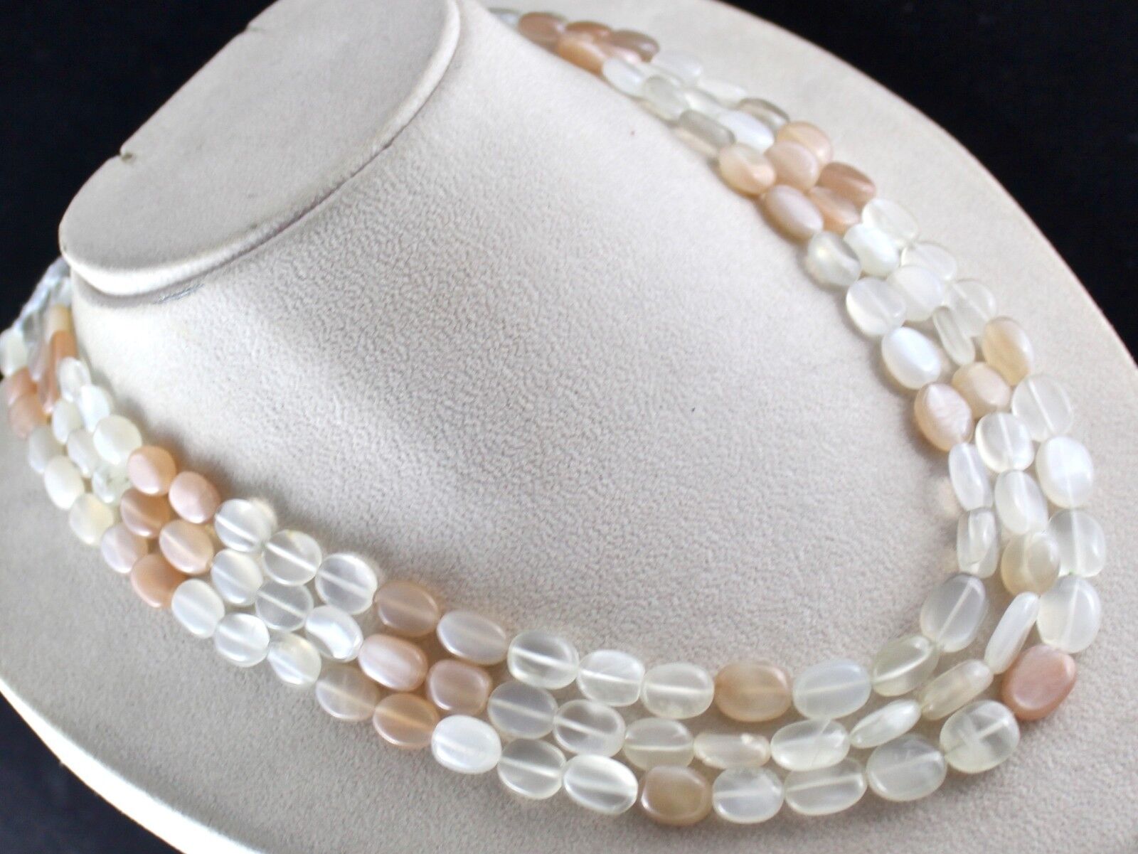 Natural Multi Colour Moonstone Beads Long 3 L 558 Ct Gemstone Fashion Necklace