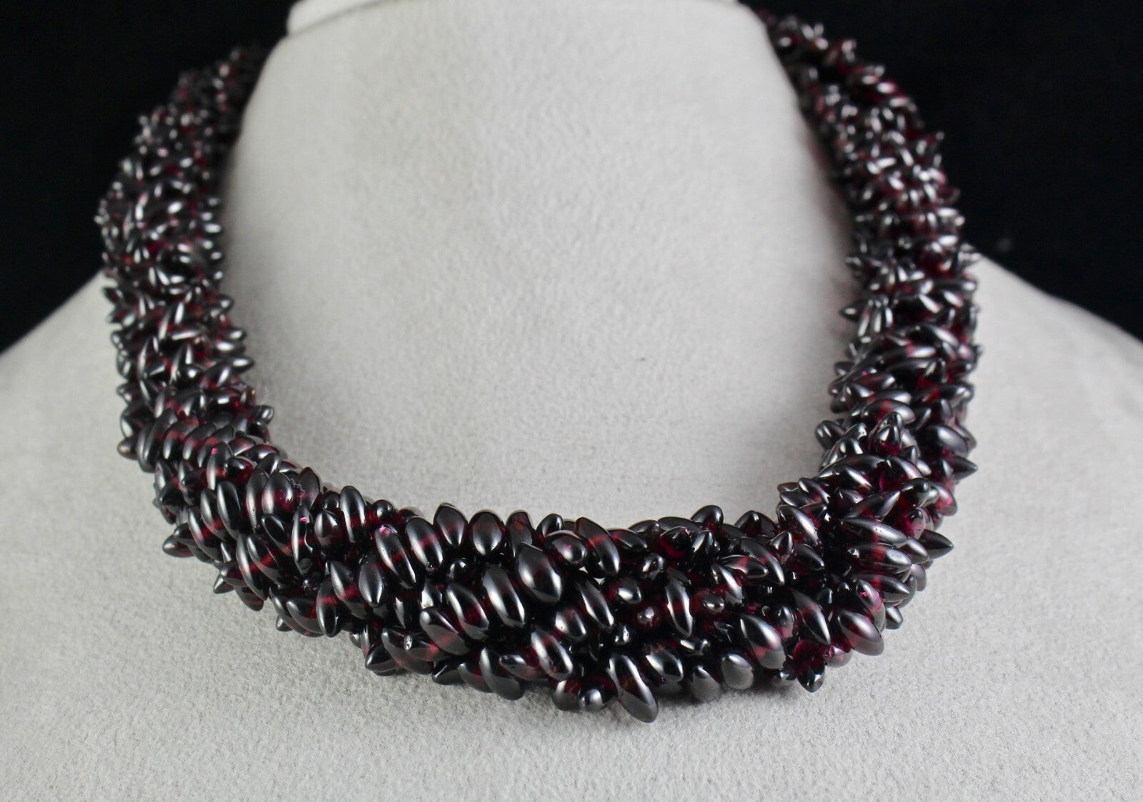 Natural Red Garnet Fancy Teardrop Necklace 1369 Ct Gemstone Beads Fine Jewelry