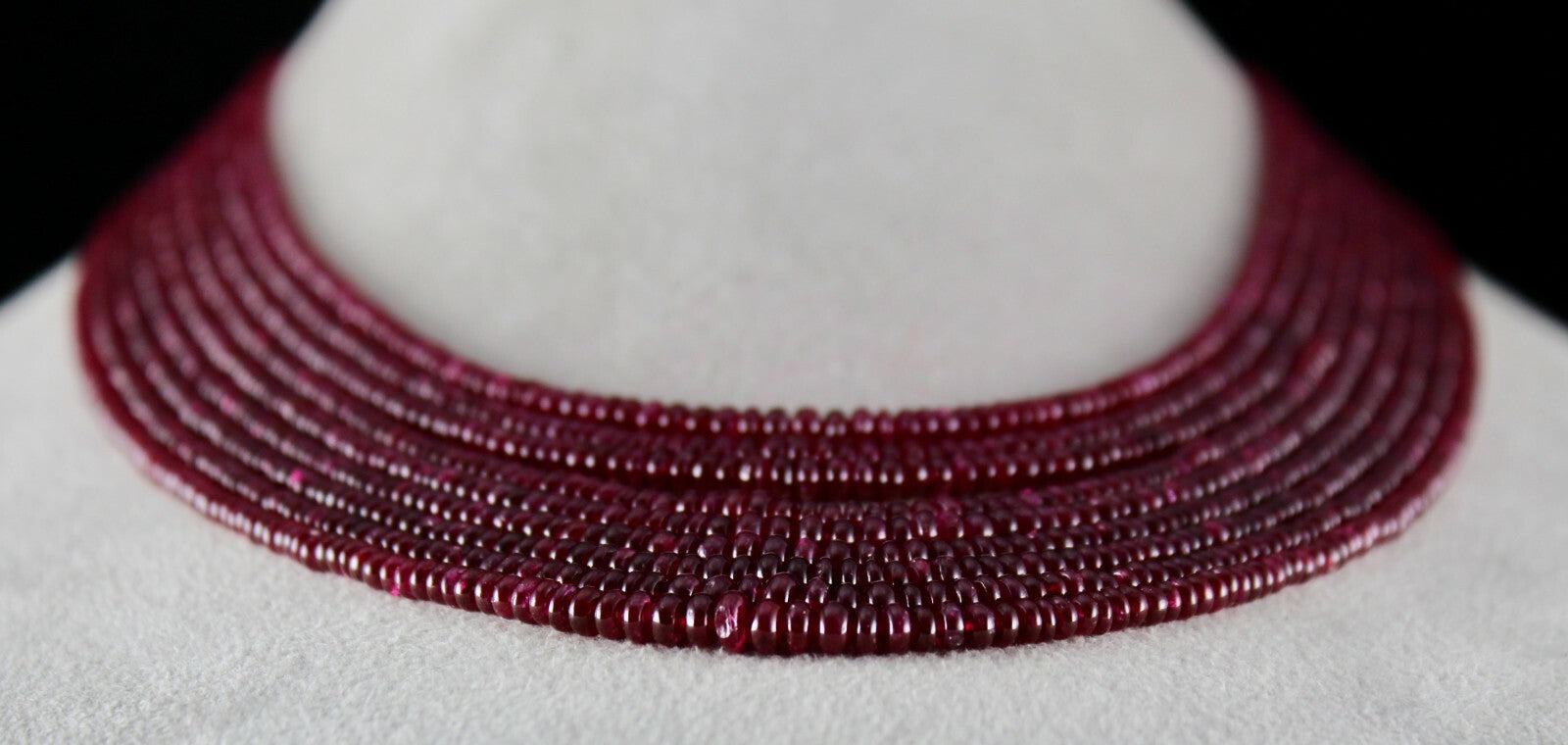 Certified Natural Ruby Beads 541ct Necklace 9 Line For Ladies