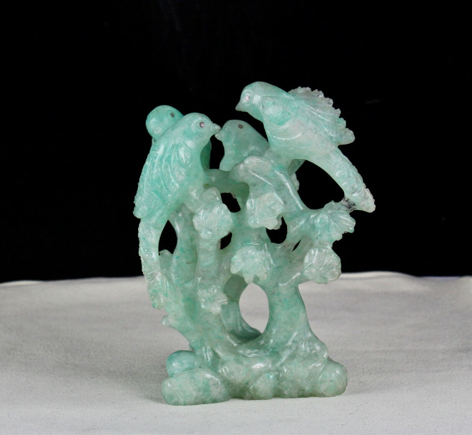 5" NATURAL EMERALD QUARTZ BIRD FIGURE 2230 CTS GEMSTONE STATUE FOR HOME DECOR