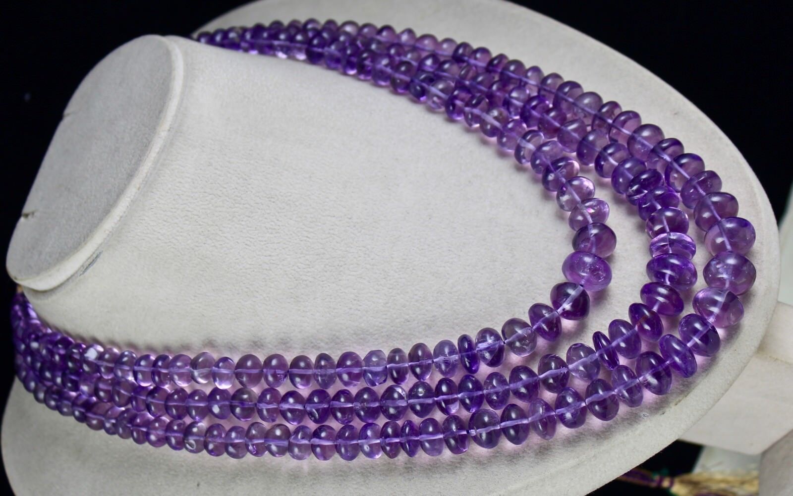 14mm Big Natural Amethyst Beads Round 3 L 1039 Ct Gemstone Fashion Necklace