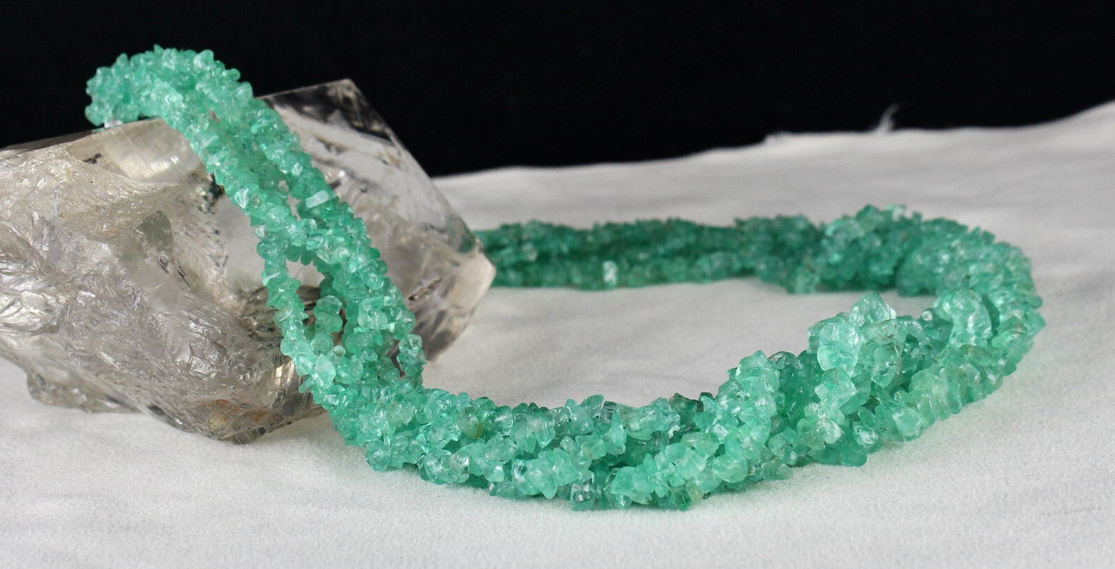 Certified Natural Colombian Emerald Beads 482 Ct Sterling Silver Necklace