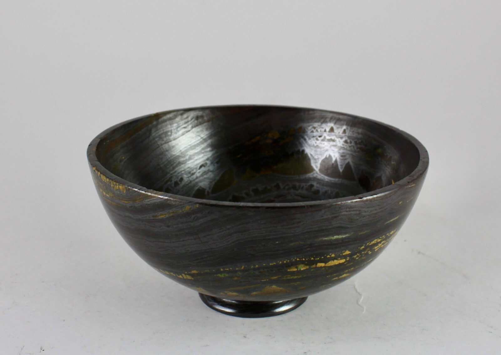 Handcrafted 4.5" Natural Tiger Eye 1565 Ct Gemstone Round Bowl Home Decor