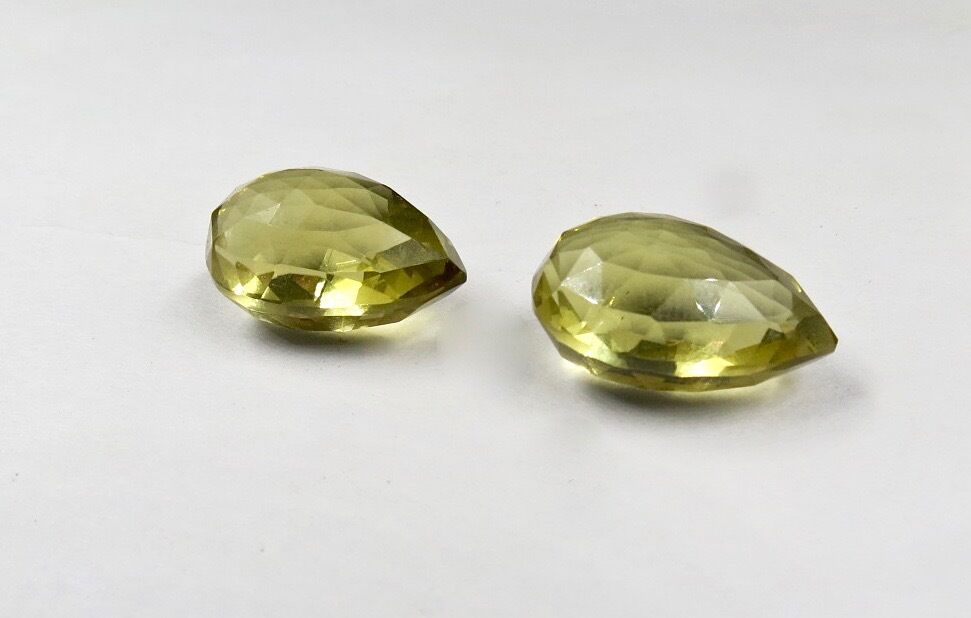 Lemon Quartz Teardrop 2 Pc 31 Ct Loose Semi Precious Gemstone Earring Designing