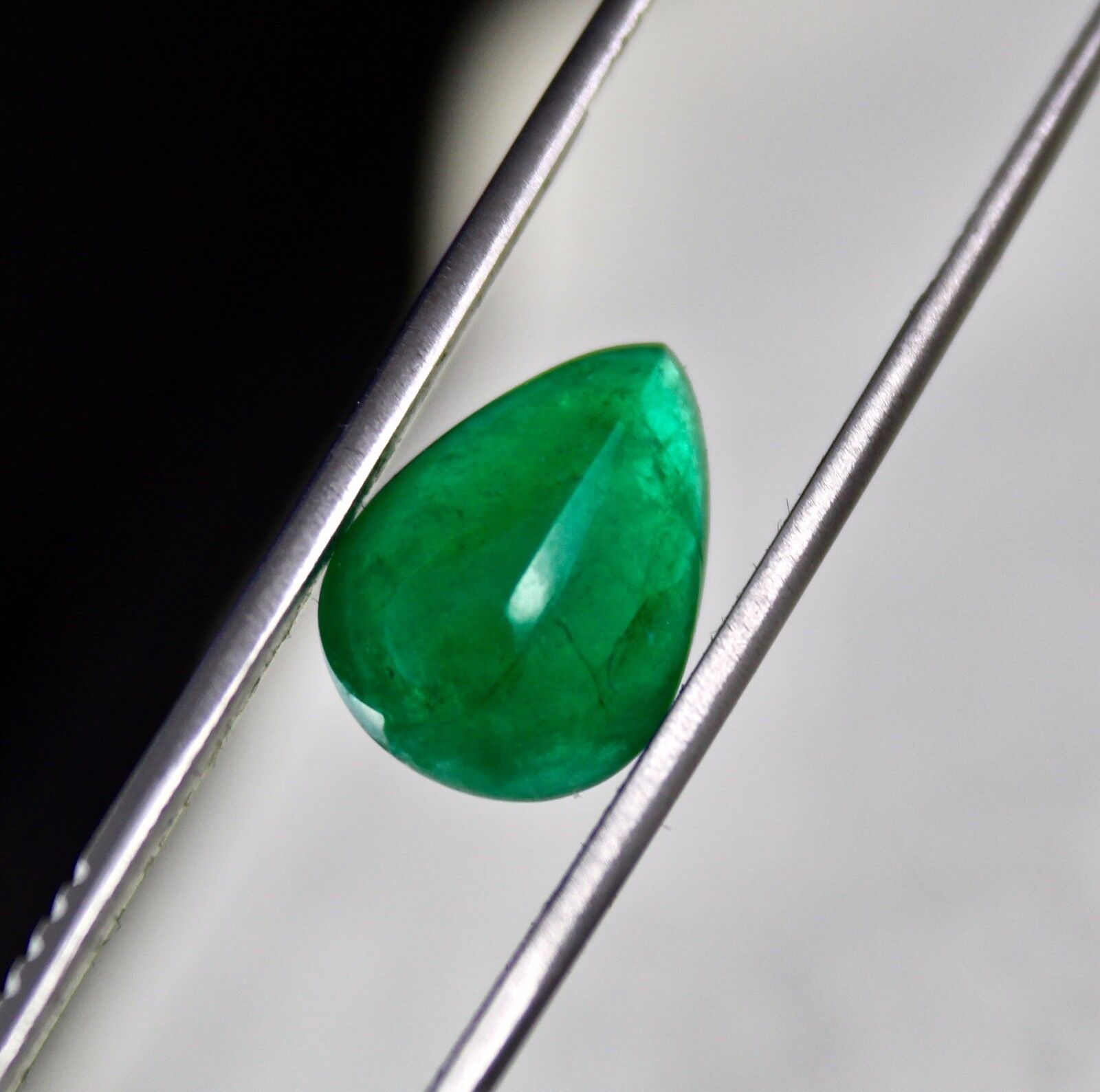 Certified Natural Zambia Emerald Pear Cabochon 5.59 Ct Gemstone For Ring Pendant